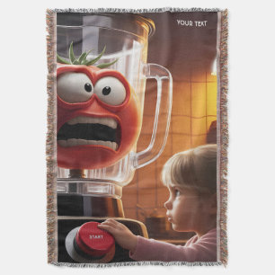 Fantasy Cute Girl Tomato Blender Throw Blanket