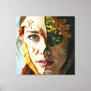 Fantasy Cute Girl Tree Landscape Canvas Print