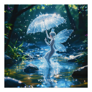 Fantasy Cute  Girl Water Umbrella Poster