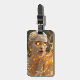 Fantasy Cute Girl Yellow Eyes Luggage Tag