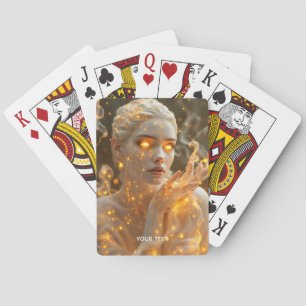 Fantasy Cute Girl Yellow Eyes Playing Cards