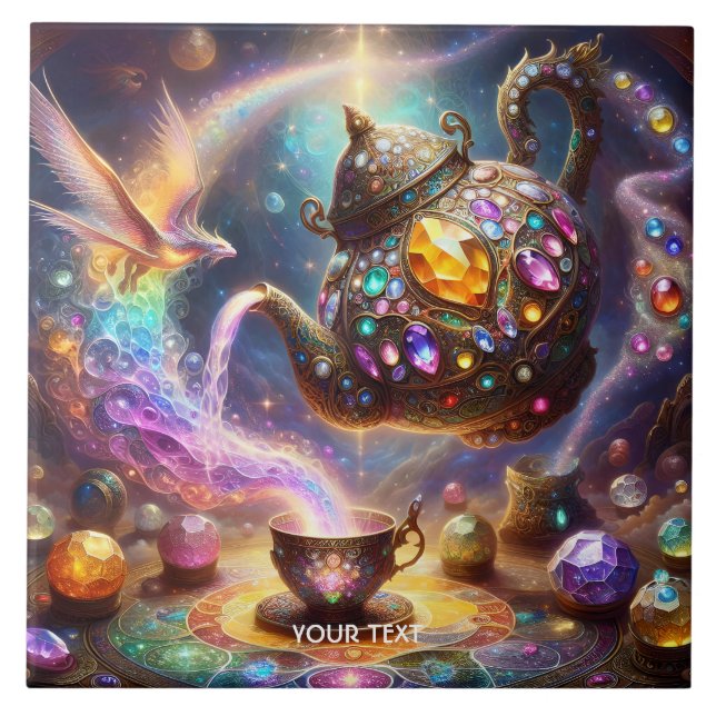 Fantasy Cute Glass Tea Kettle Tile (Front)