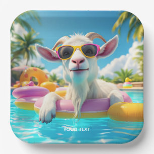 Fantasy Cute Goat Float Glasses Paper Plate