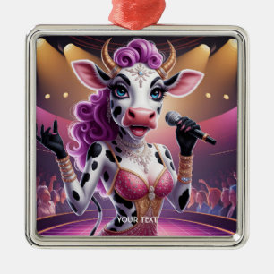 Fantasy Cute Gorgeous Cow Popstar Metal Tree Decoration
