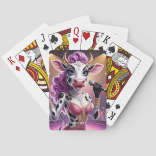 Fantasy Cute Gorgeous Cow Popstar Playing Cards