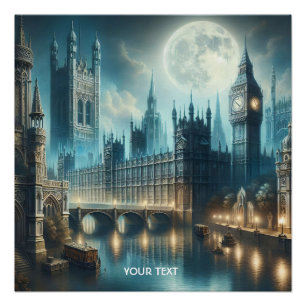Fantasy Cute Gothic London Night Poster