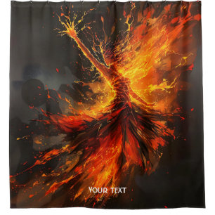Fantasy Cute Grand Flames Flamenco Shower Curtain