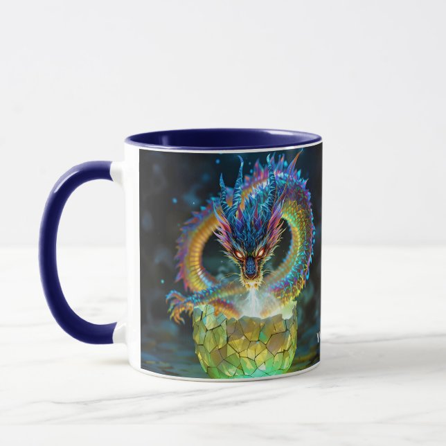 Fantasy Cute Green Dragon Egg Mug (Left)