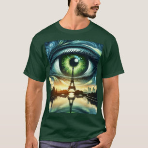Fantasy Cute Green Eyes Paris T-Shirt