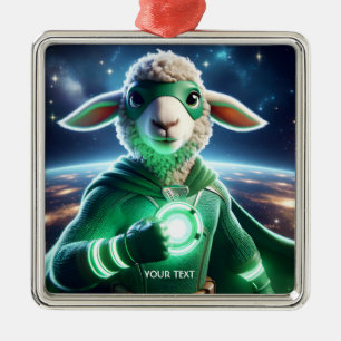 Fantasy Cute Green Super Lamb  Metal Tree Decoration