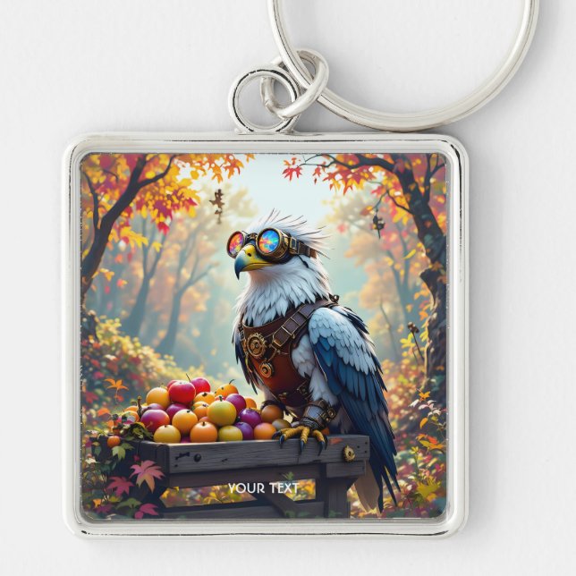 Fantasy Cute Griffin Farmstand Tree Key Ring (Front)