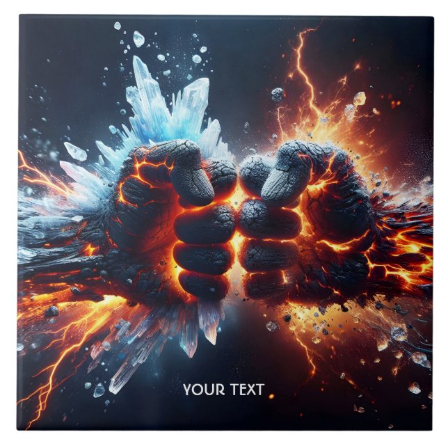 Fantasy Cute Hands Lava Ice Tile (Front)