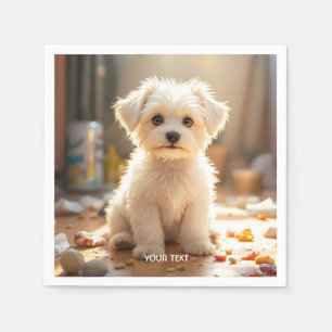 Fantasy Cute Happy Maltese Puppy Napkin