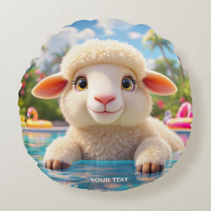 Fantasy Cute Happy Sheep Pool Round Cushion