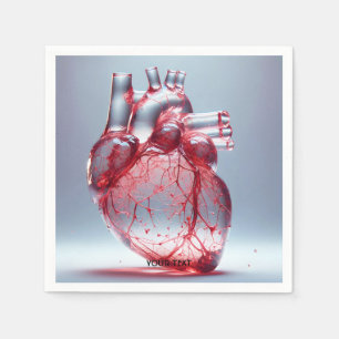 Fantasy Cute Heart Red Glass Napkin