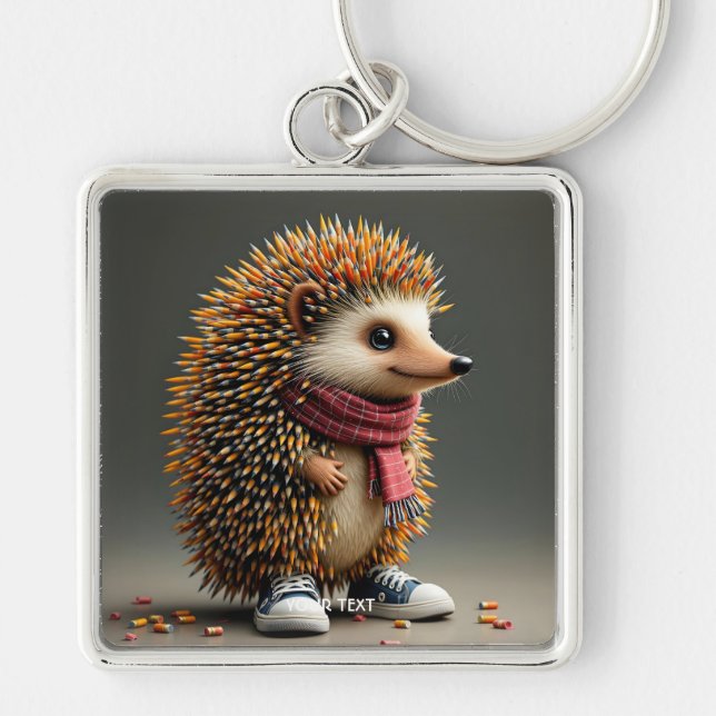 Fantasy Cute Hedgehog Sharp Needles Key Ring (Front)