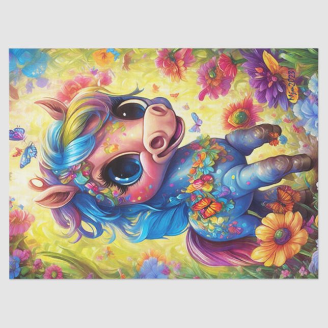 Fantasy Cute Horse Animal Tissue Paper (Front)