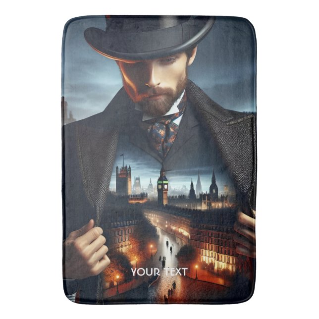 Fantasy Cute Jack London Night Bath Mat (Front Vertical)