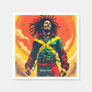 Fantasy Cute Jamaica Flag Sun Napkin