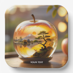 Fantasy Cute Japanese Apple View Paper Plate