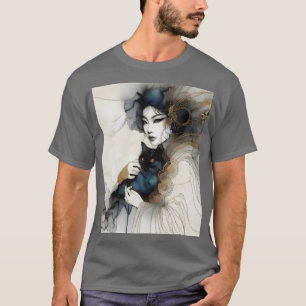 Fantasy Cute Japanese Girl Cat T-Shirt