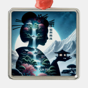 Fantasy Cute Japanese Girl Landscape Metal Tree Decoration