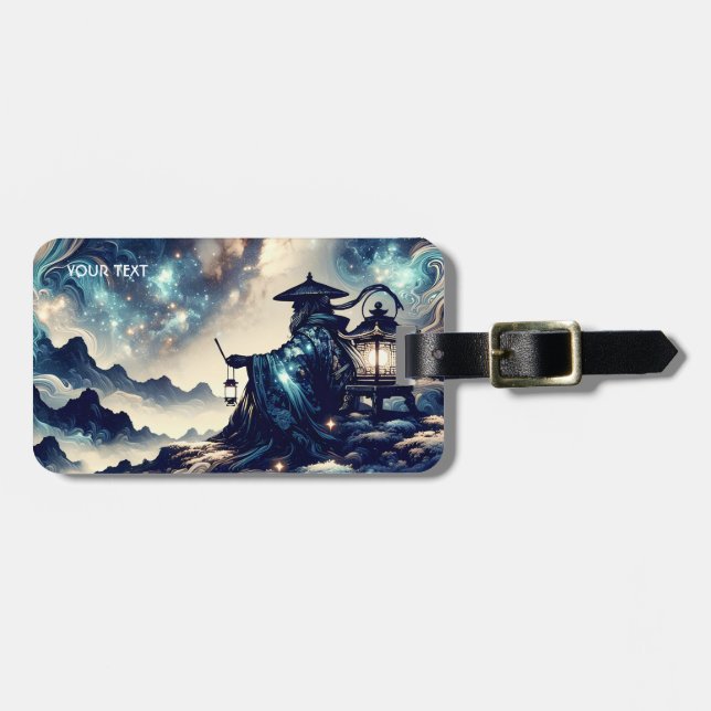 Fantasy Cute Japanese Landscape Night Luggage Tag (Front Horizontal)