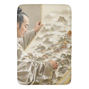 Fantasy Cute Japanese Painter Landscape Bath Mat