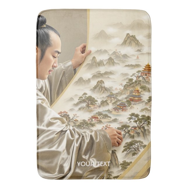 Fantasy Cute Japanese Painter Landscape Bath Mat (Front Vertical)