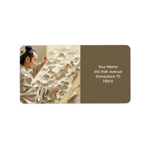 Fantasy Cute Japanese Painter Landscape Label