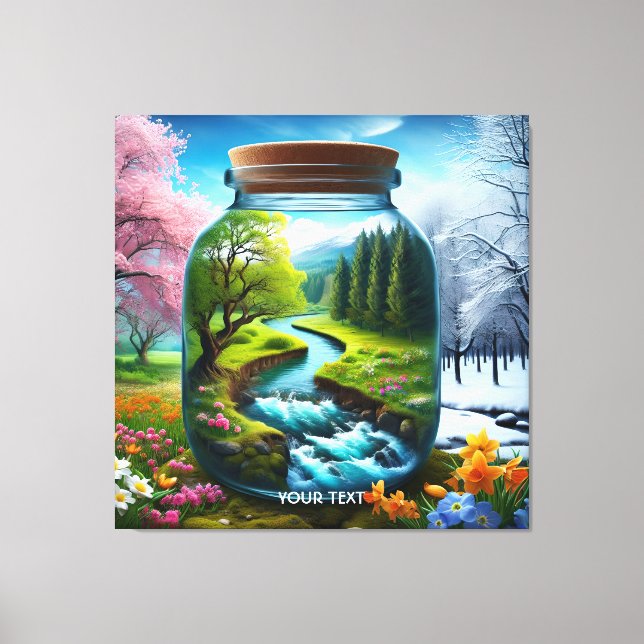 Fantasy Cute Jar Winter Spring Canvas Print (Front)