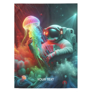 Fantasy Cute Jellyfish Astronaut Space Tablecloth