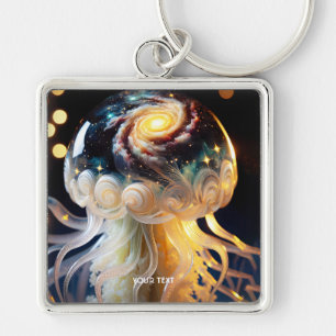 Fantasy Cute Jellyfish Space Stars Key Ring