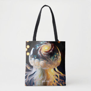 Fantasy Cute Jellyfish Space Stars Tote Bag