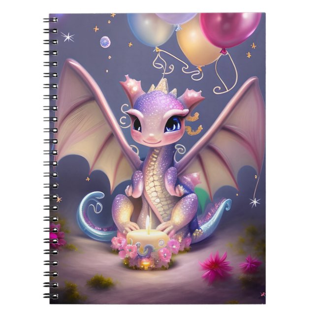 Fantasy Cute Kawaii baby dragon Postcard Notebook (Front)