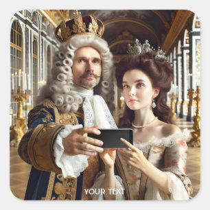 Fantasy Cute King Love Selfie Square Sticker