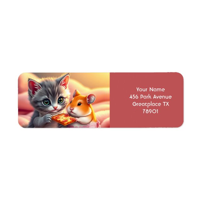 Fantasy Cute Kitten Hamster Pizza (Front)