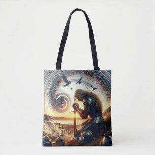Fantasy Cute Knight Sword Legend Tote Bag