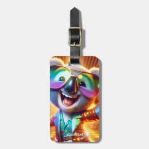 Fantasy Cute Koala Dancing Disco Luggage Tag