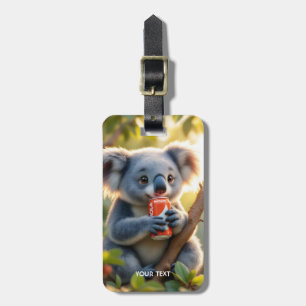 Fantasy Cute Koala Drinks Tree Luggage Tag