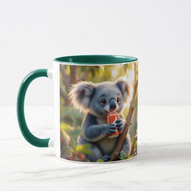 Fantasy Cute Koala Drinks Tree Mug (Left)