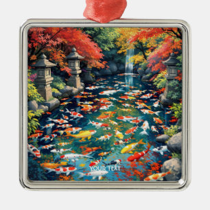 Fantasy Cute Koi Fish Pond Metal Tree Decoration