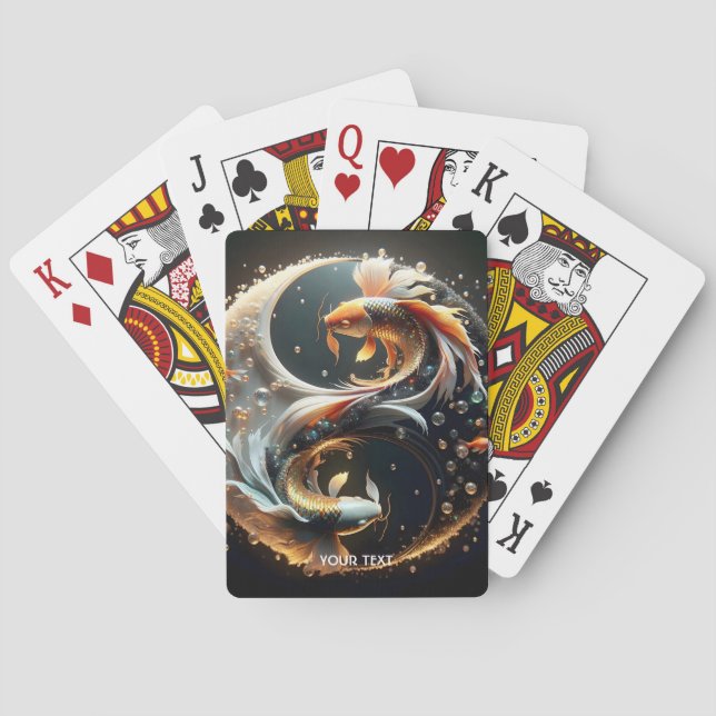 Fantasy Cute Koi Yin Yang Playing Cards (Back)