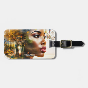 Fantasy Cute Lady African Landscape Luggage Tag