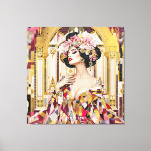 Fantasy Cute Lady Art Deco Canvas Print