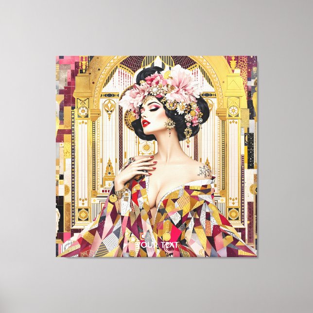 Fantasy Cute Lady Art Deco Canvas Print (Front)