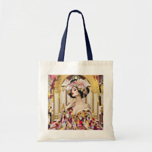 Fantasy Cute Lady Art Deco Tote Bag