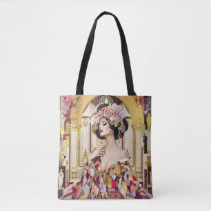 Fantasy Cute Lady Art Deco Tote Bag