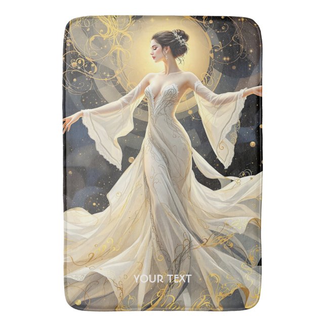 Fantasy Cute Lady Dancing Space Bath Mat (Front Vertical)