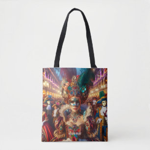 Fantasy Cute Lady Mask Venice Tote Bag
